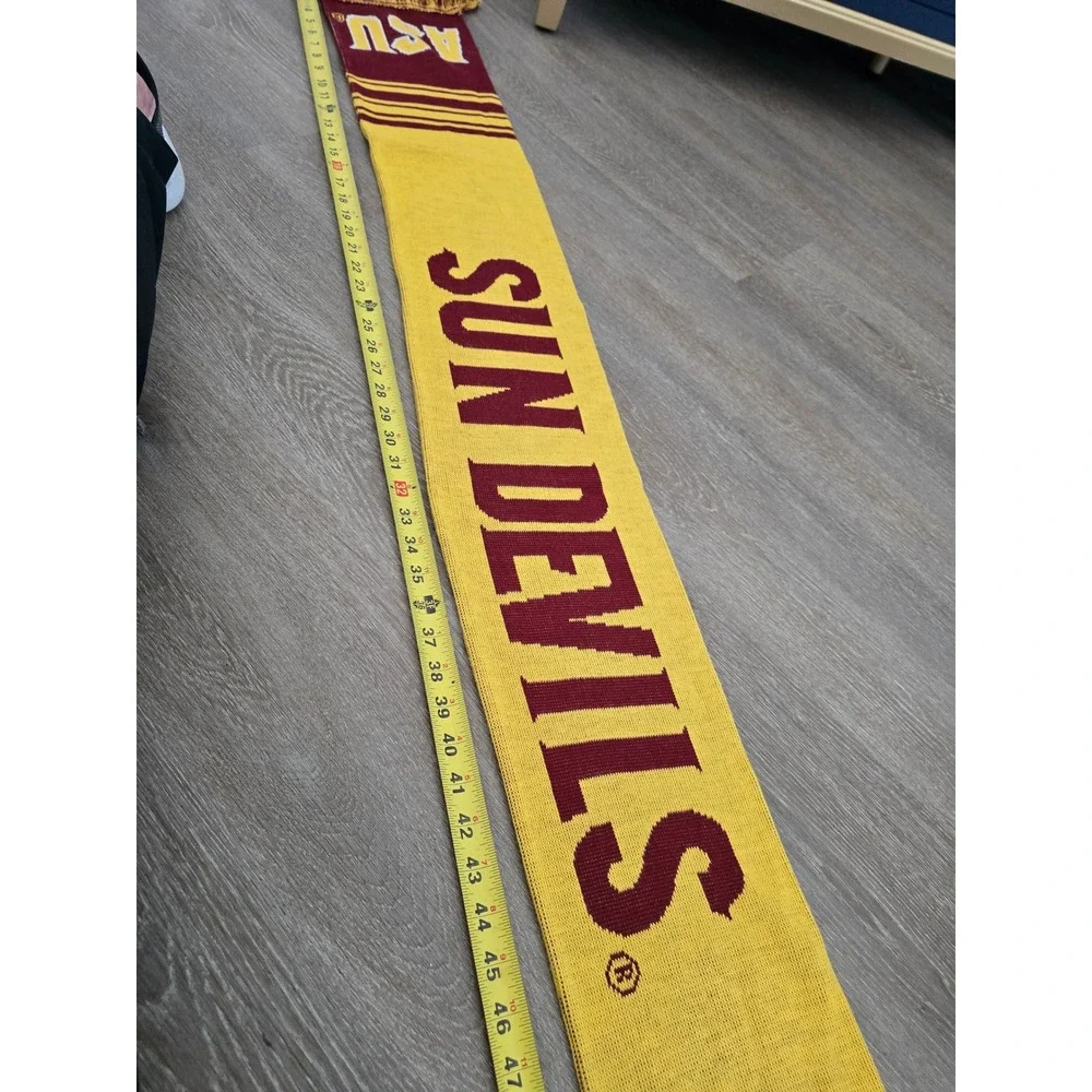 Ruffneck Scarves Arizona State‎ University ASU Sun Devils Maroon Gold Knit Scarf
